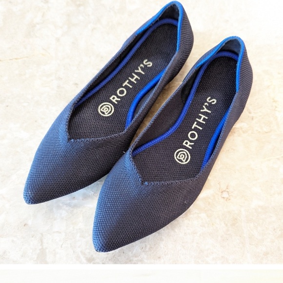 Rothy's Women's size 9 Navy Blue Flats slip on flats comfortable the point II - Picture 1 of 12
